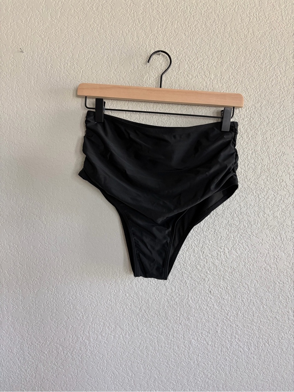 ZAFUL Black High Waisted Ruched Bikini Bottoms Size M 6